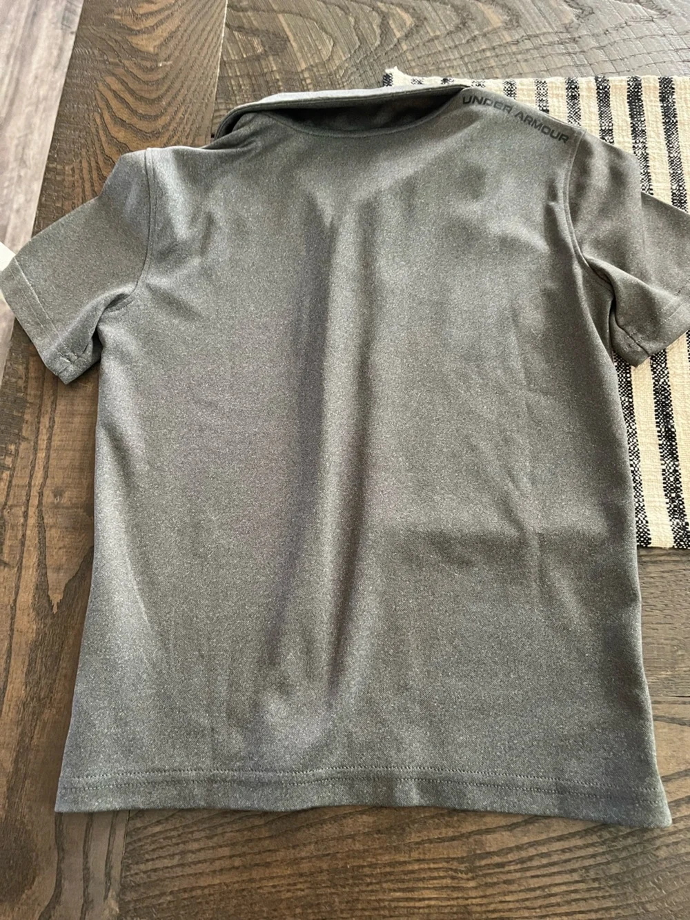 Lot of Two Under Armour Tops-Gray Long-Sleeve Top/Gray Polo